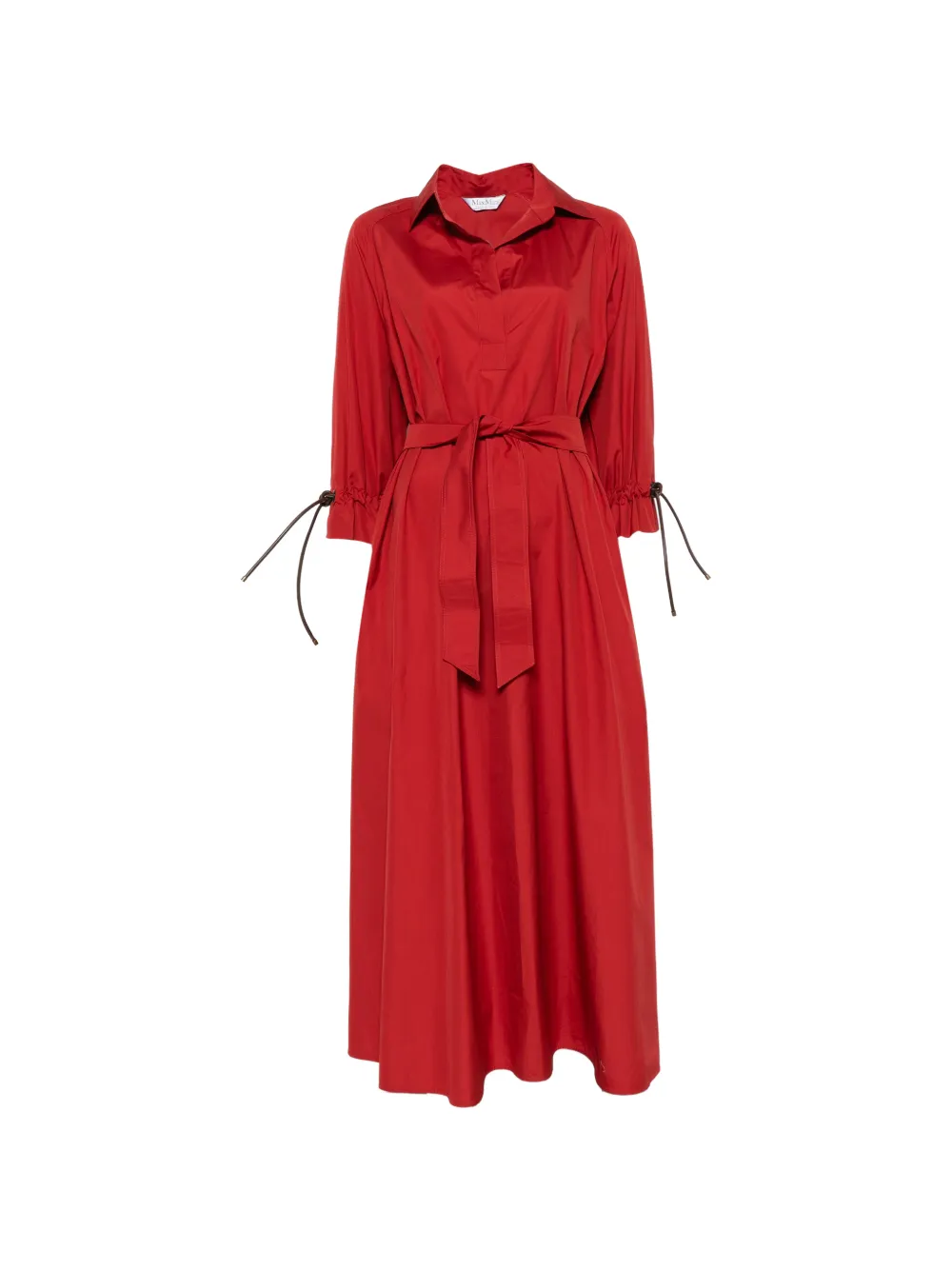 Max Mara tie-detail V-neck midi dress - Rosso