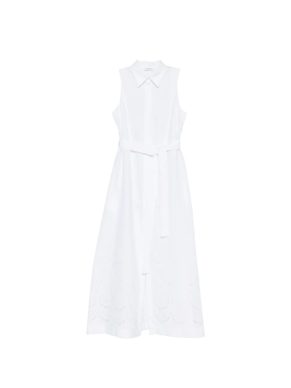 P.A.R.O.S.H. belt pointelle cotton maxi dress - Bianco
