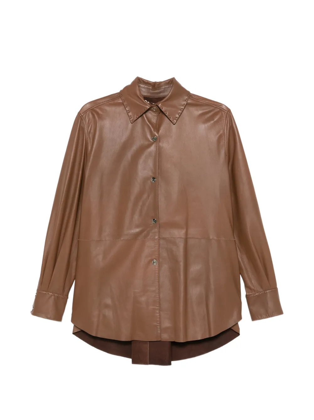 Manzoni 24 studded leather jacket - Marrone