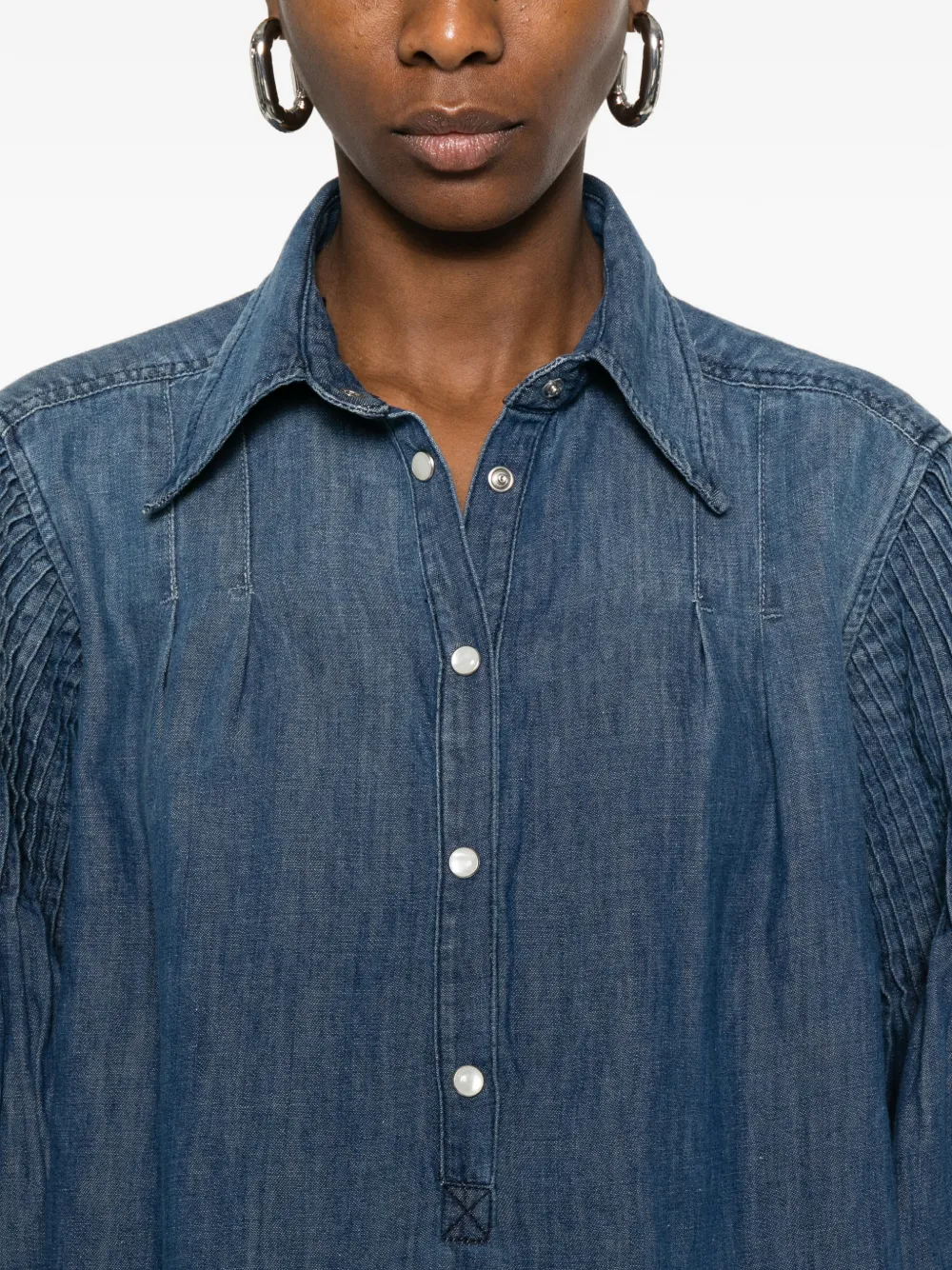PINKO Geplooide blouse met knopen Blauw