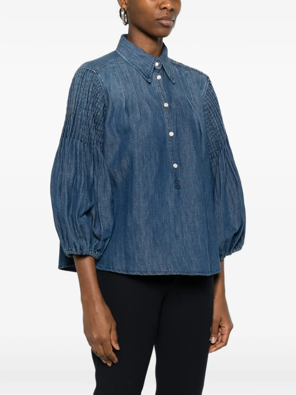 PINKO Geplooide blouse met knopen Blauw