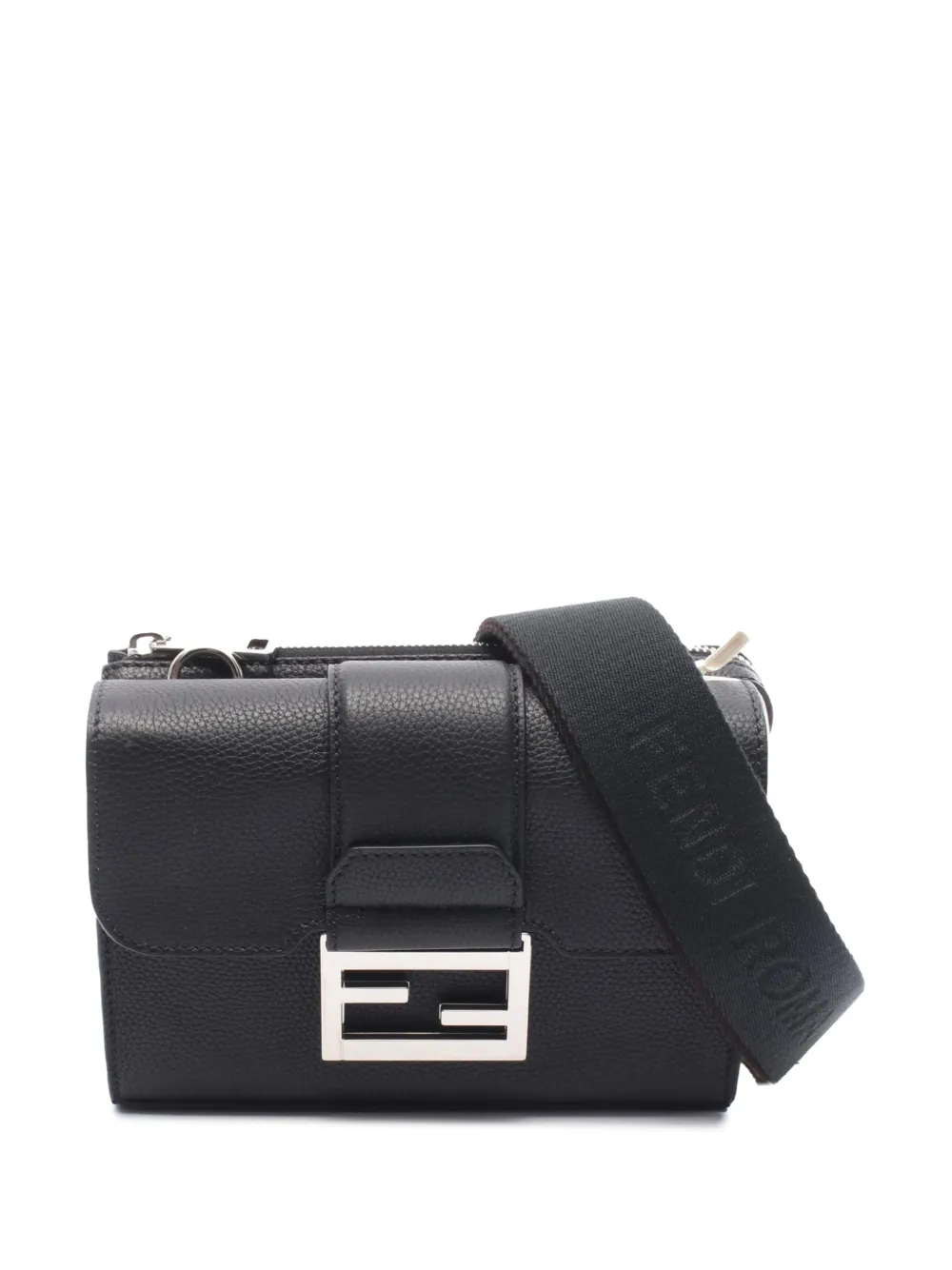 Fendi Pre-Owned 2010-2026 Grained Leather Double Baguette crossbody bag - Nero