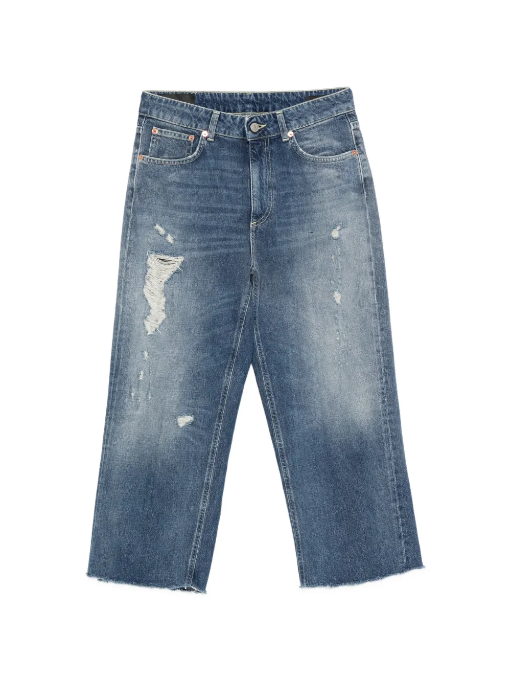DONDUP ripped frayed denim jeans - Blu