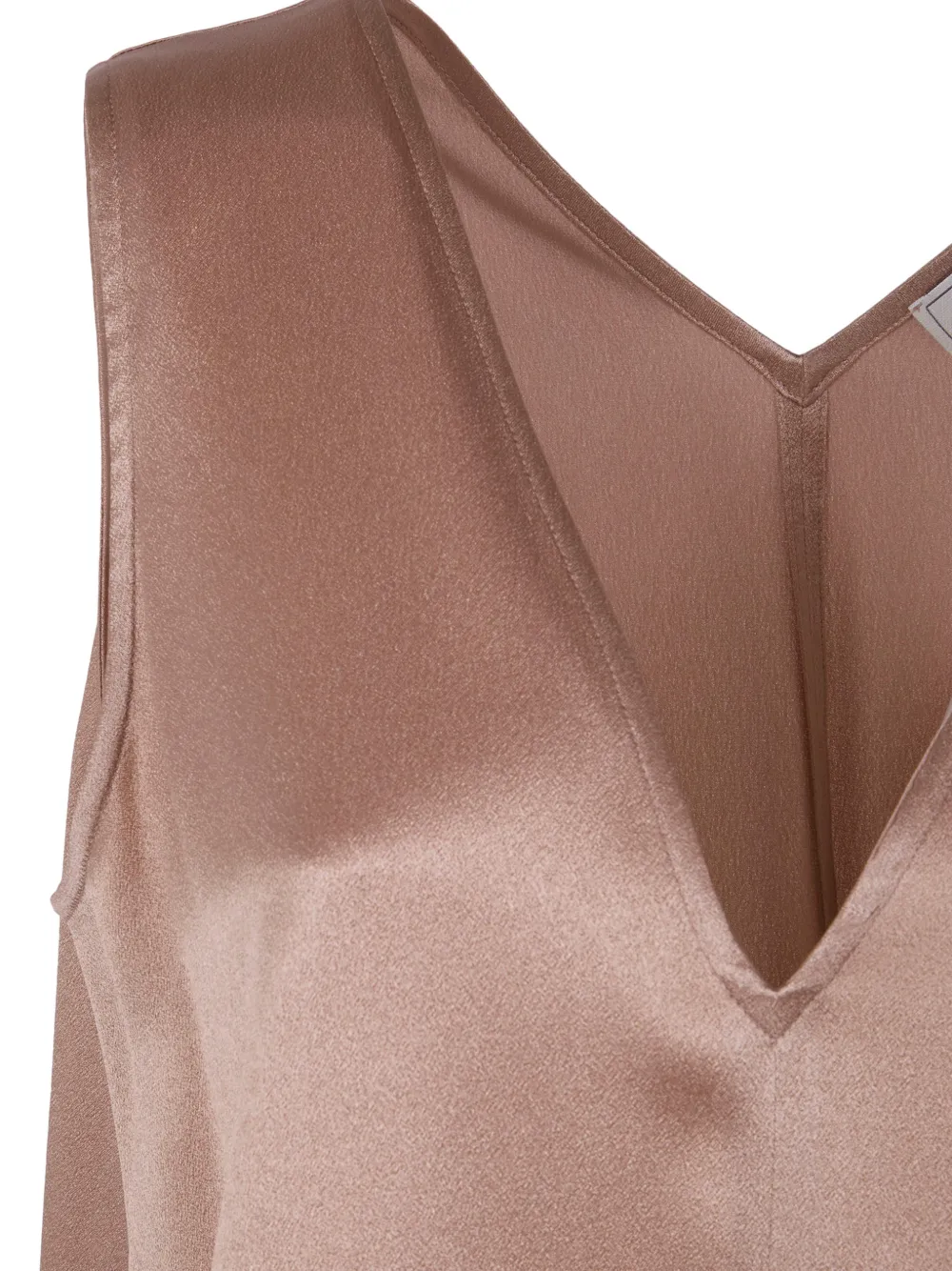  Antonelli V-neck Satin Top - Neutrals 