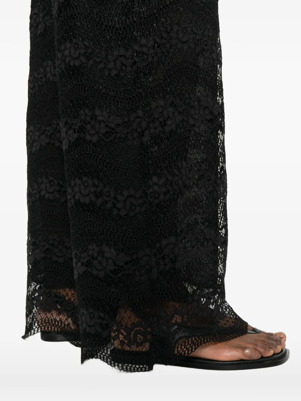 TWINSET Macramé broek met kant Zwart