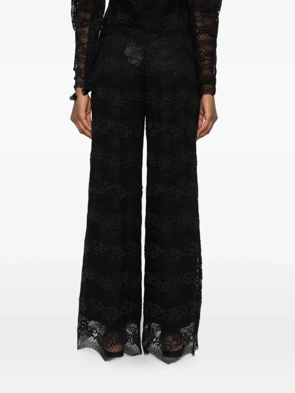 TWINSET Macramé broek met kant Zwart