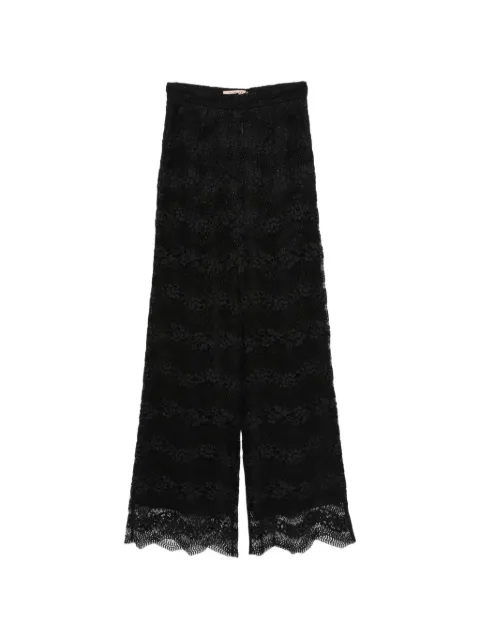TWINSET wide fit macramé lace trousers