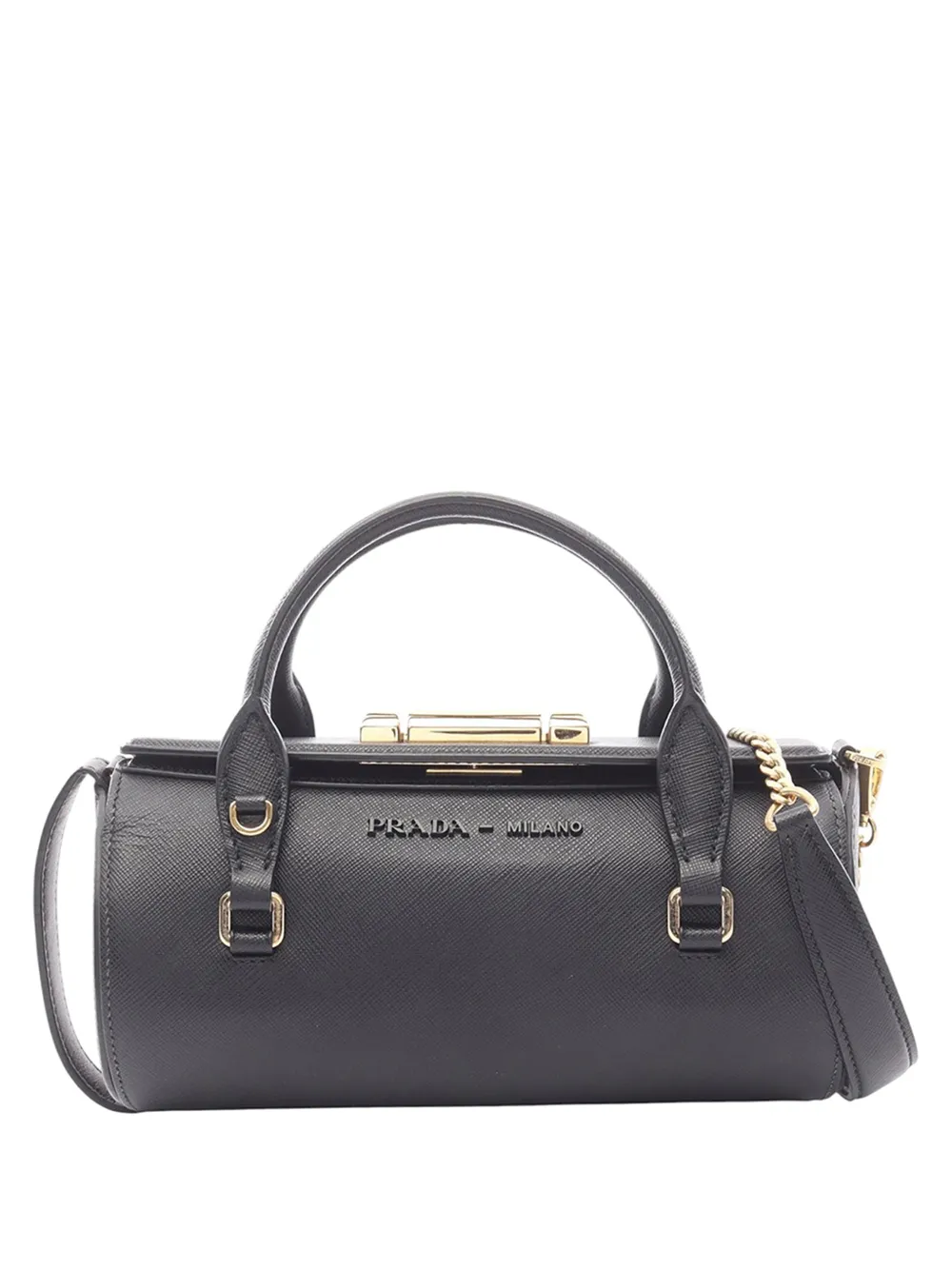 Prada Pre-Owned 2010-2026 Mini Saffiano Sybille Barrel Bag satchel - Nero