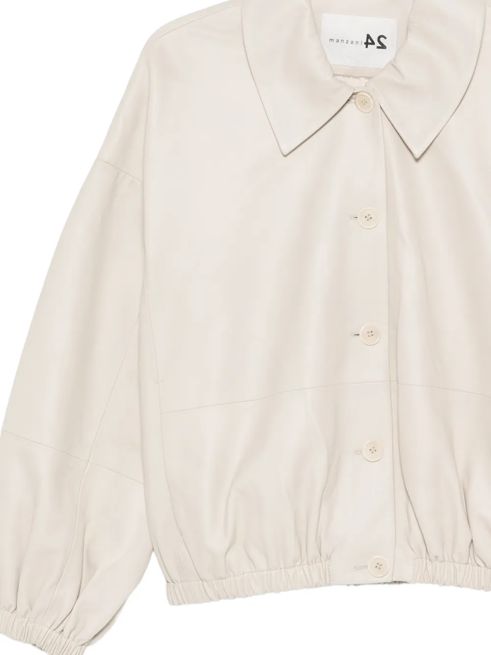  Manzoni 24 Button-fastening Leather Jacket - Neutrals 