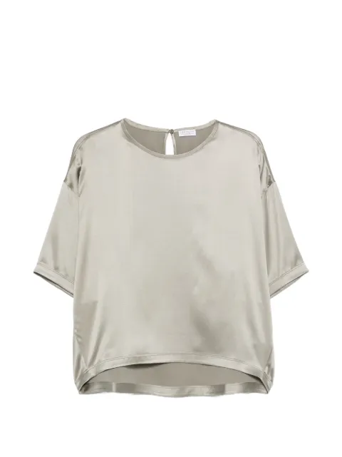 Brunello Cucinelli keyhole silk top