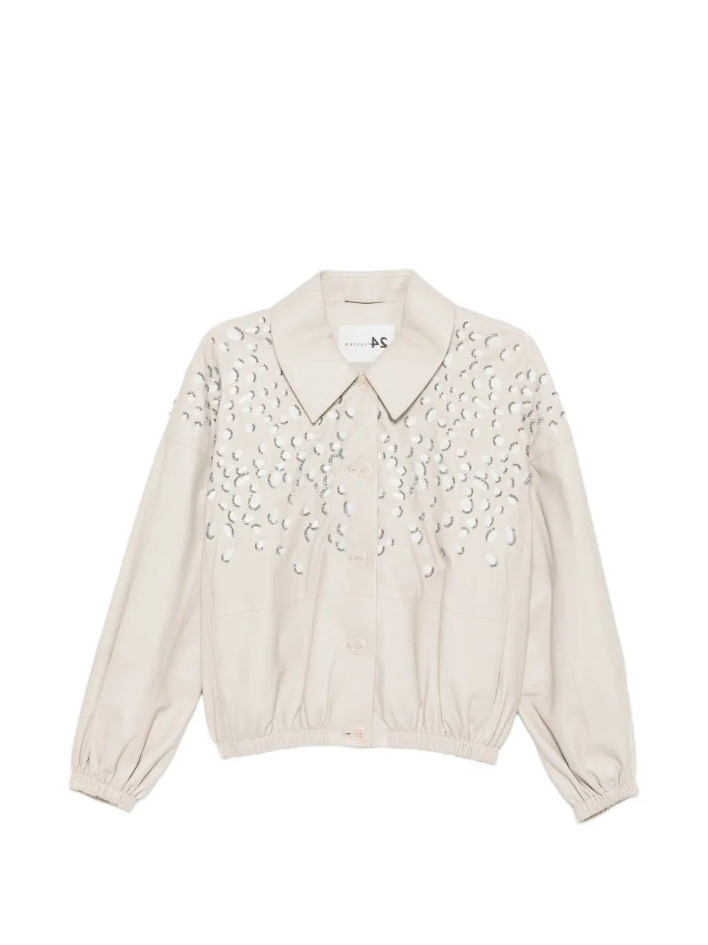 Manzoni 24 collared embellished leather jacket - Toni neutri