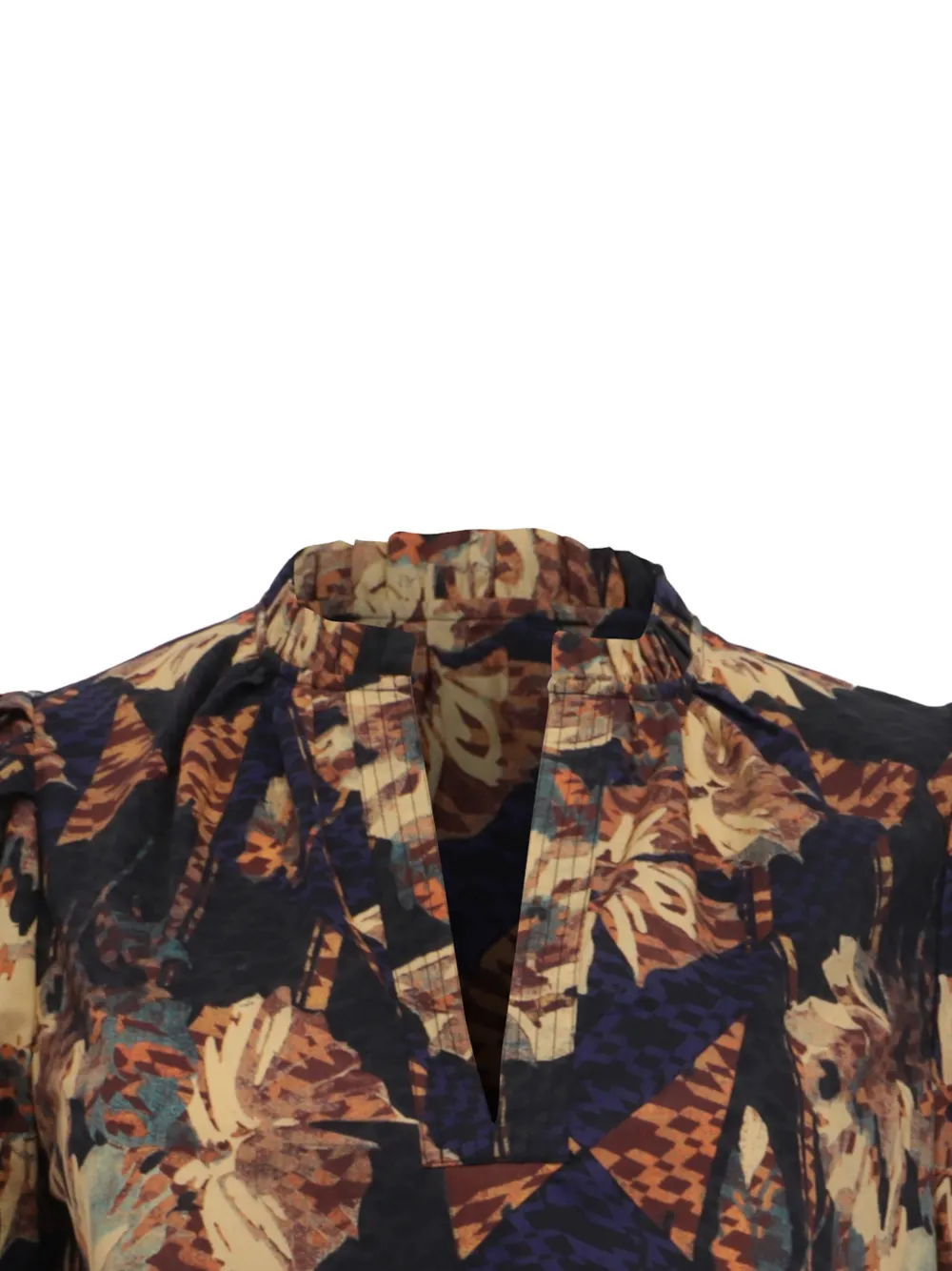 V-Neck Floral-Print Blouse