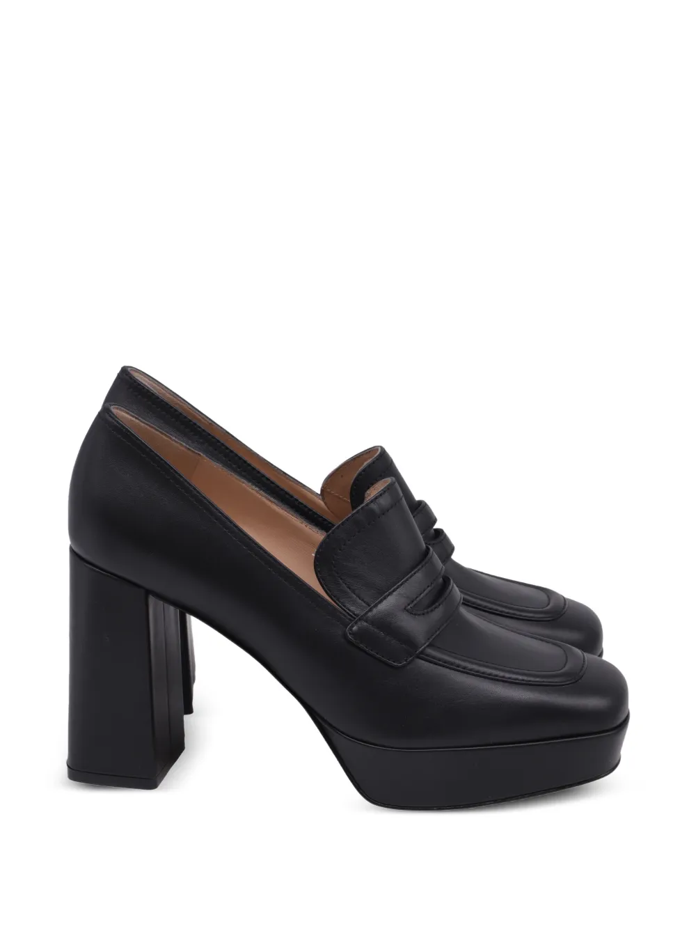 Gianvito Rossi Rouen leather platform loafers - Schwarz