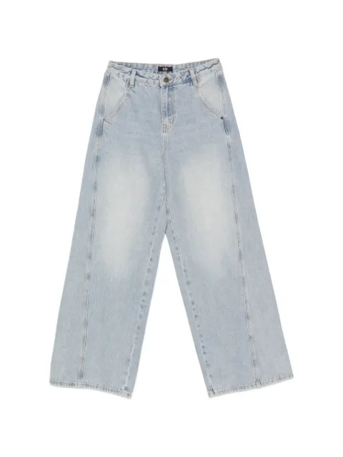 Eleh button-fastening wide-leg jeans