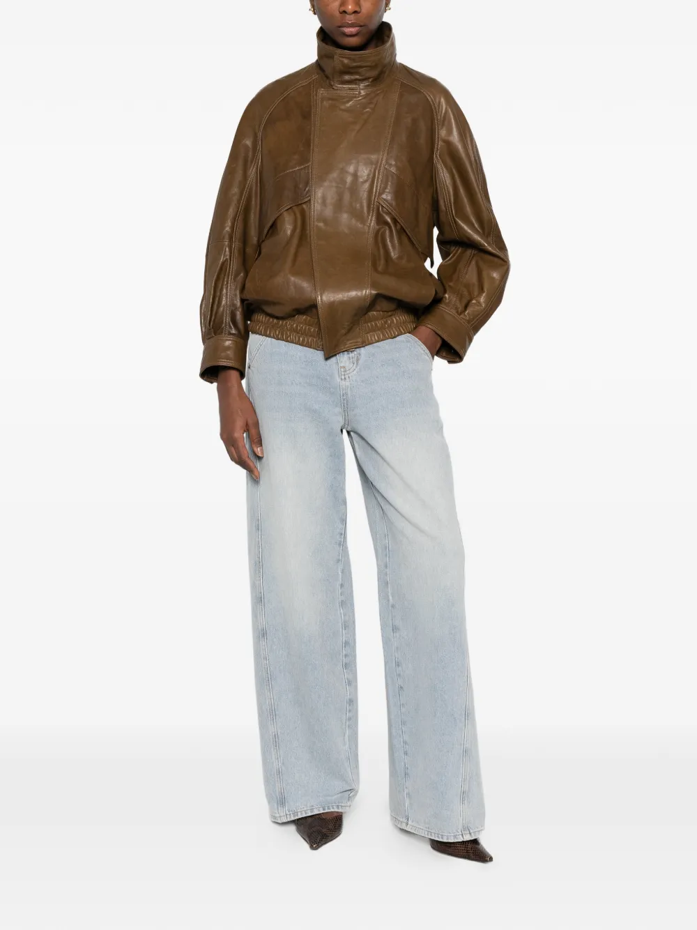  Eleh Button-fastening Wide-leg Jeans - Blue 