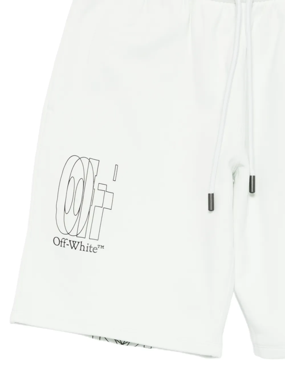  Off-white Drawstring Shorts - Green 