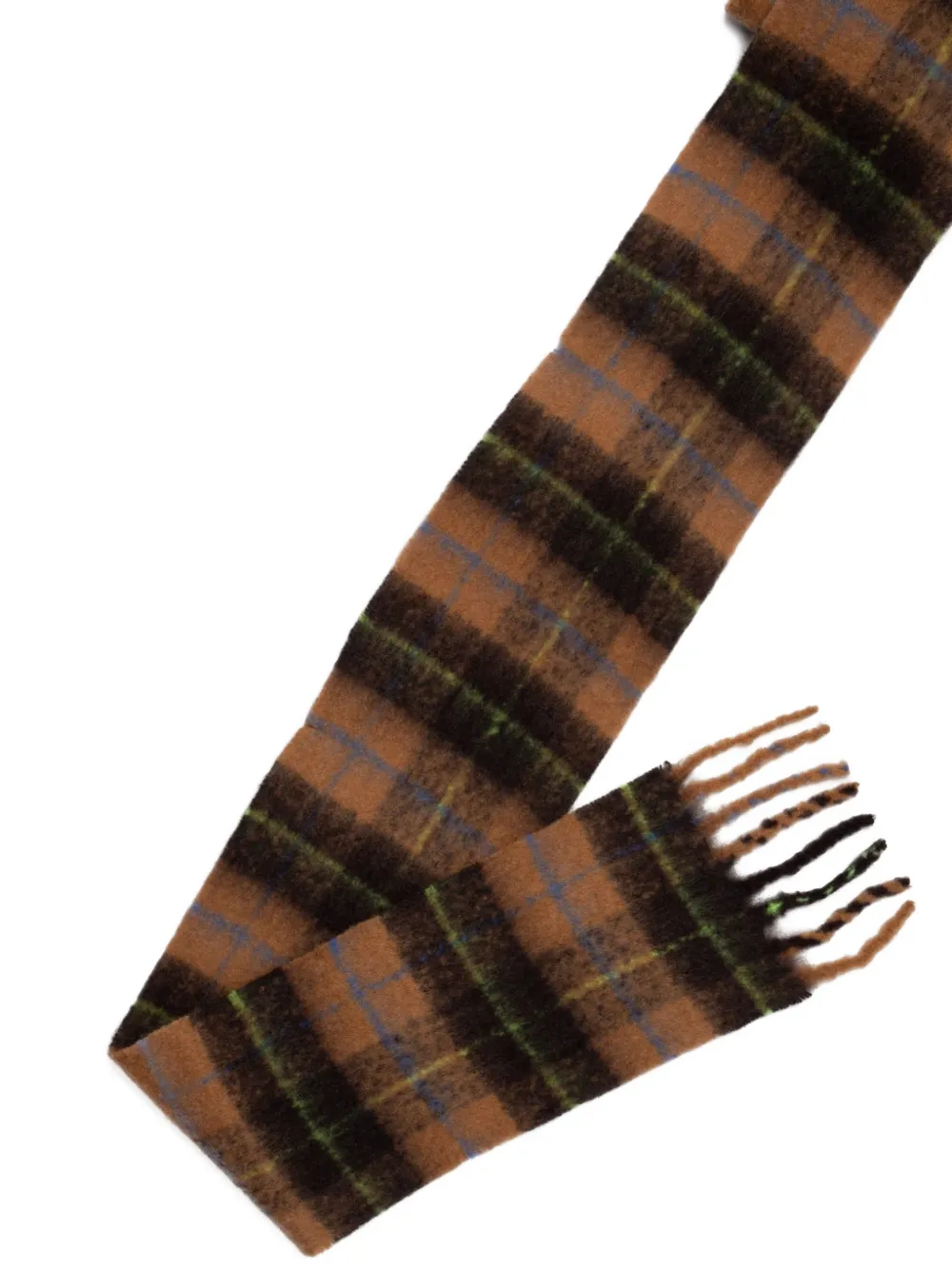  Damson Madder Fluffy Check Scarf - Neutrals 