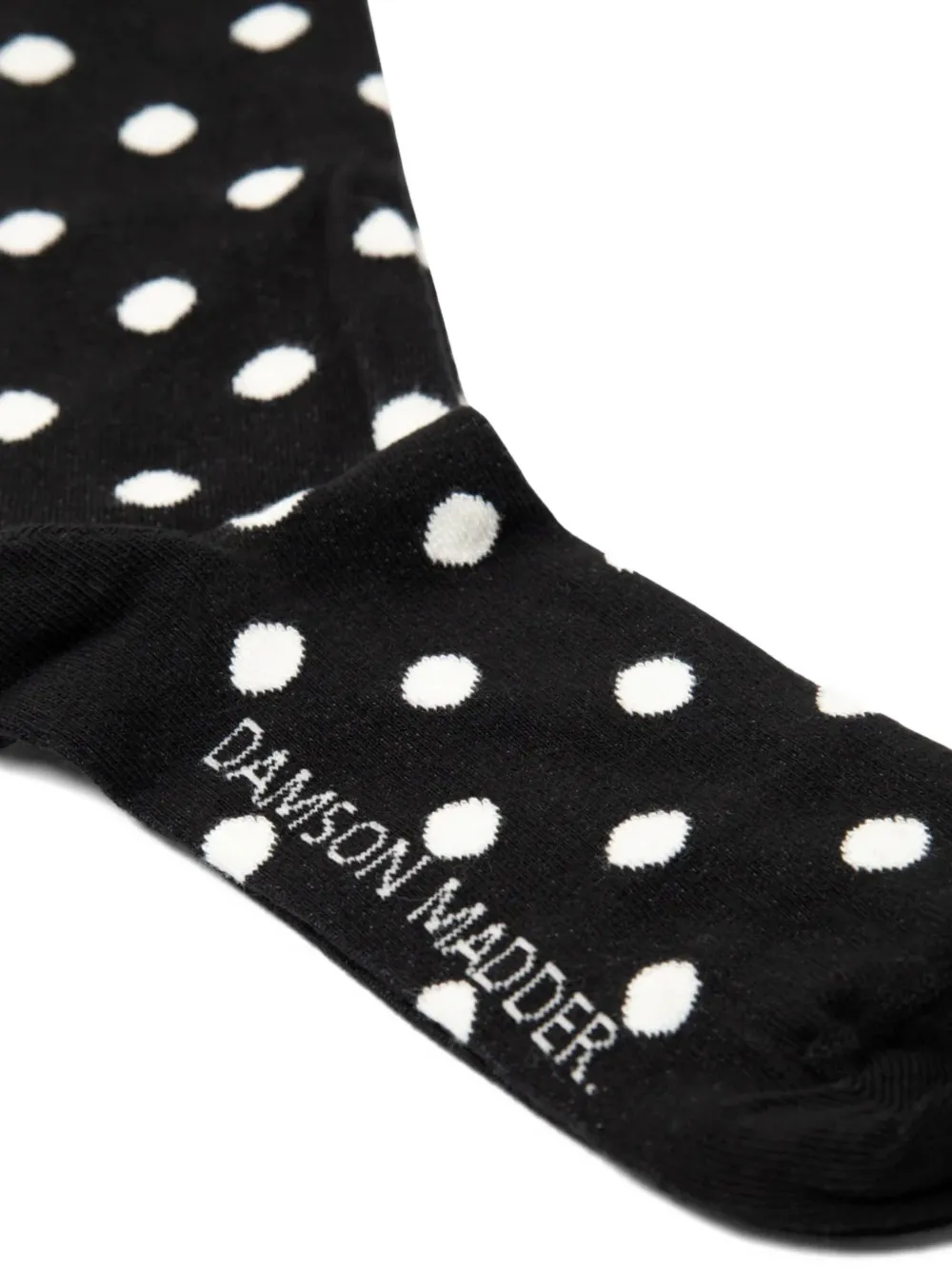  Damson Madder Polka Dot-pattern Knee-high Socks - Black 