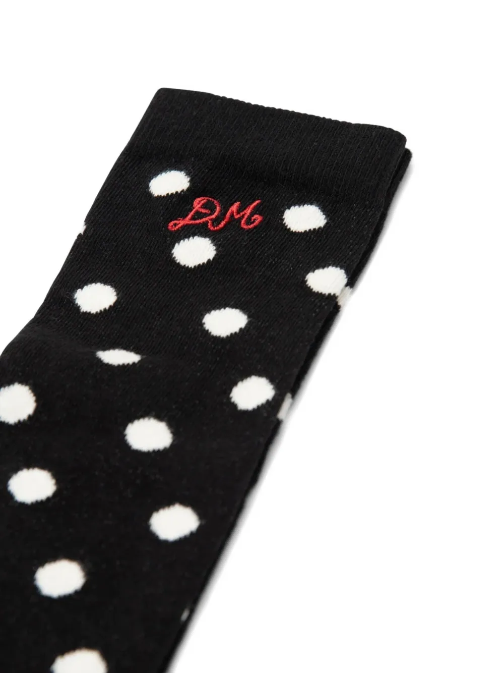  Damson Madder Polka Dot-pattern Knee-high Socks - Black 