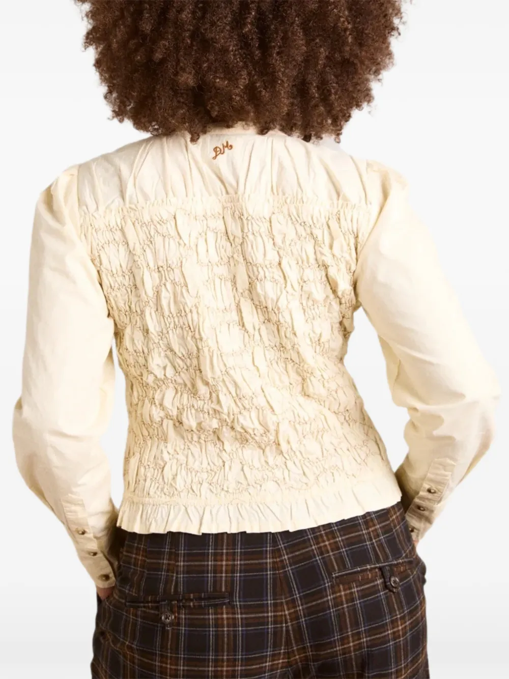  Damson Madder Elliana Smocked Button-up Shirt - Neutrals 