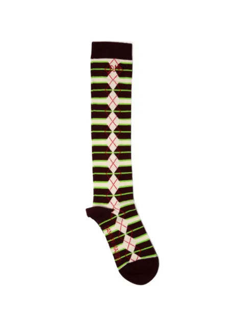 DAMSON MADDER striped argyle-knit socks