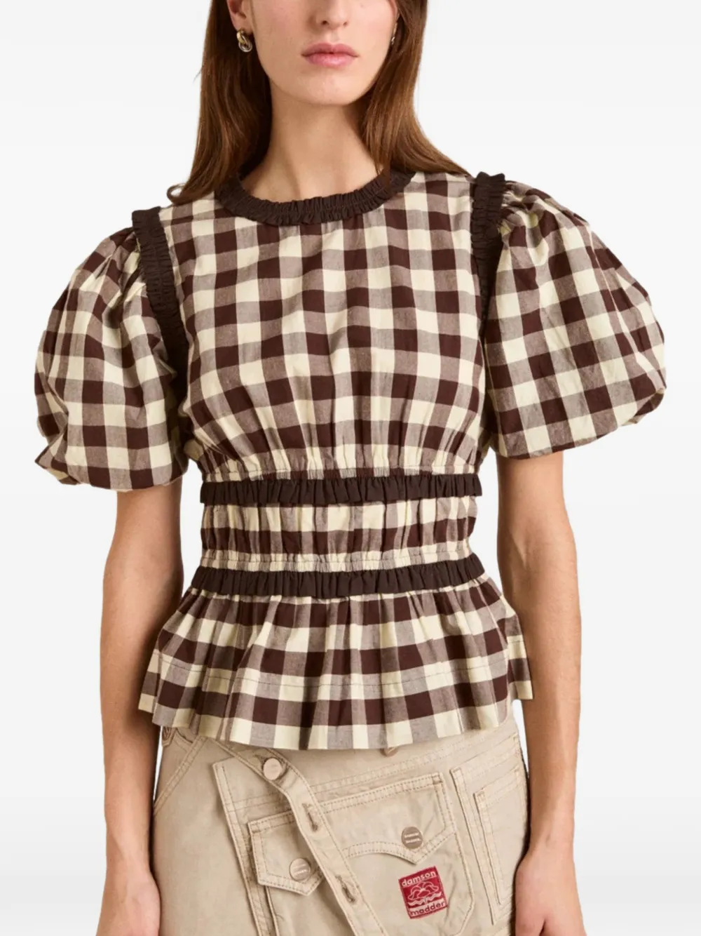 DAMSON MADDER ruffled-detail blouse - Marrone