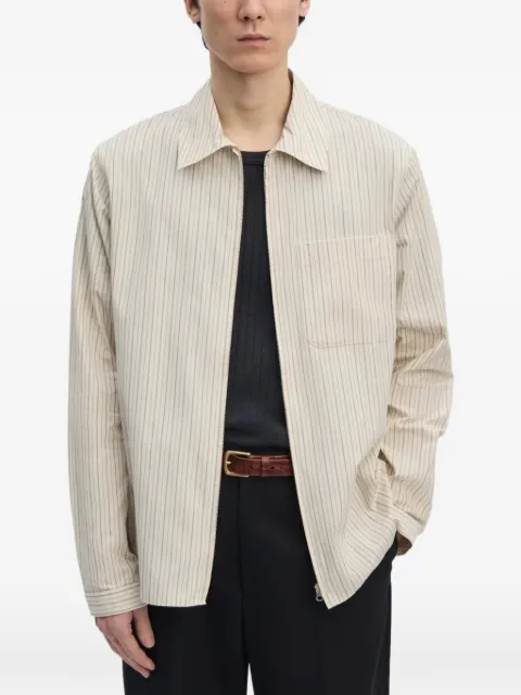 Another Aspect striped zip-up shirt