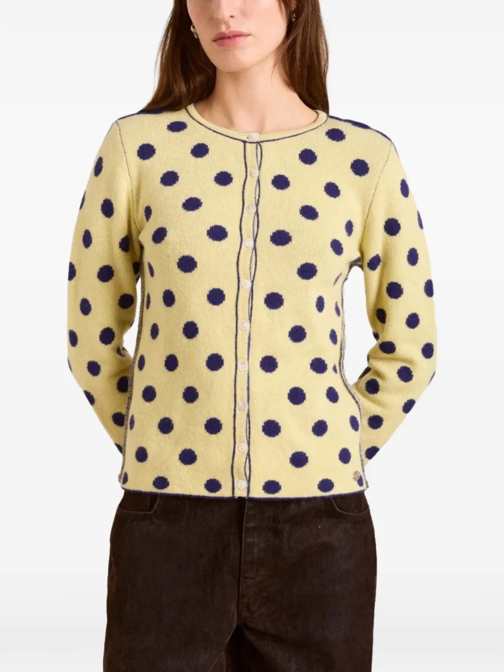 DAMSON MADDER polka-dot reversible cardigan - Giallo
