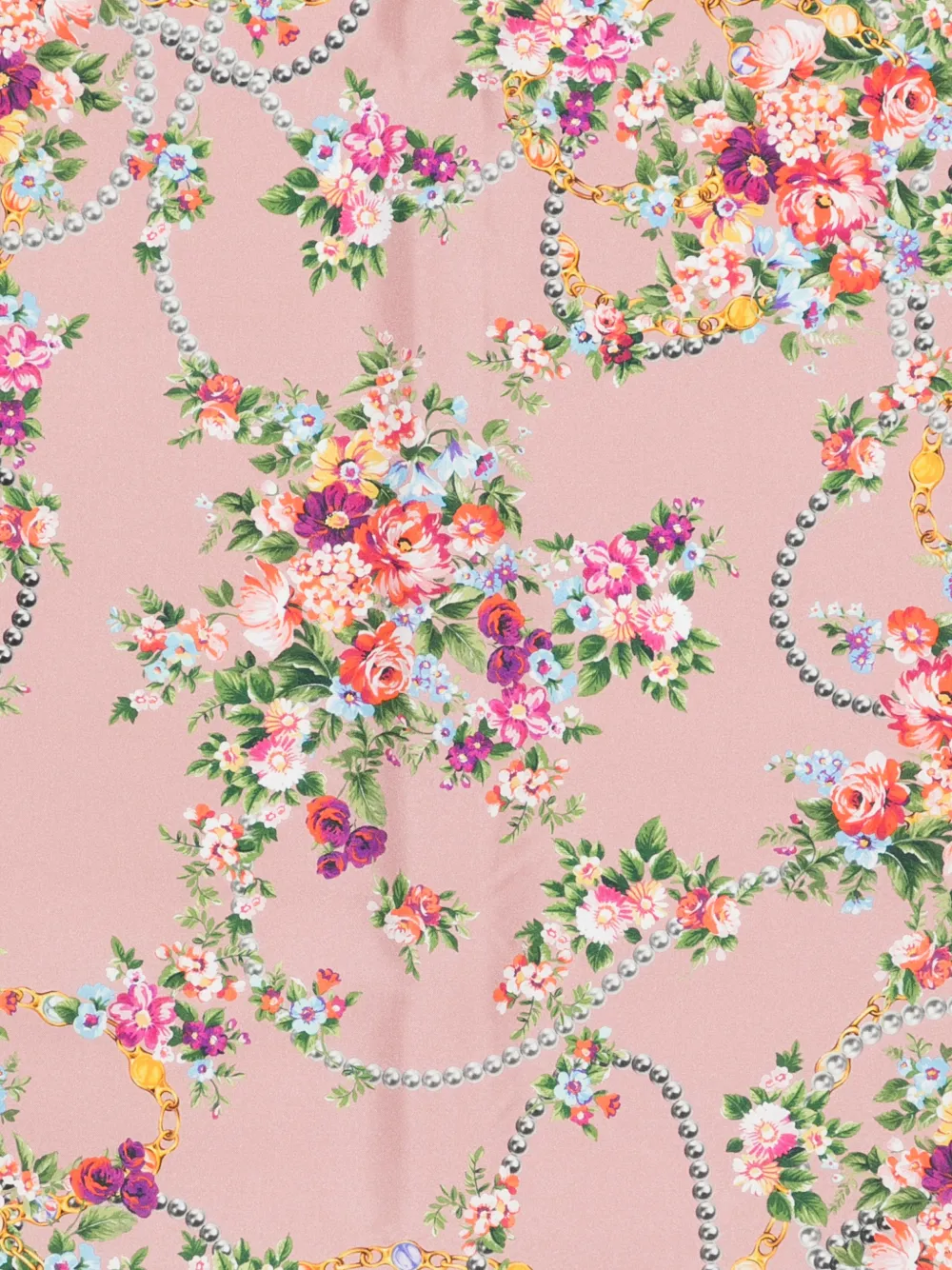 Dolce & Gabbana Kleine zijden twill sjaal met bloemenprint Blauw