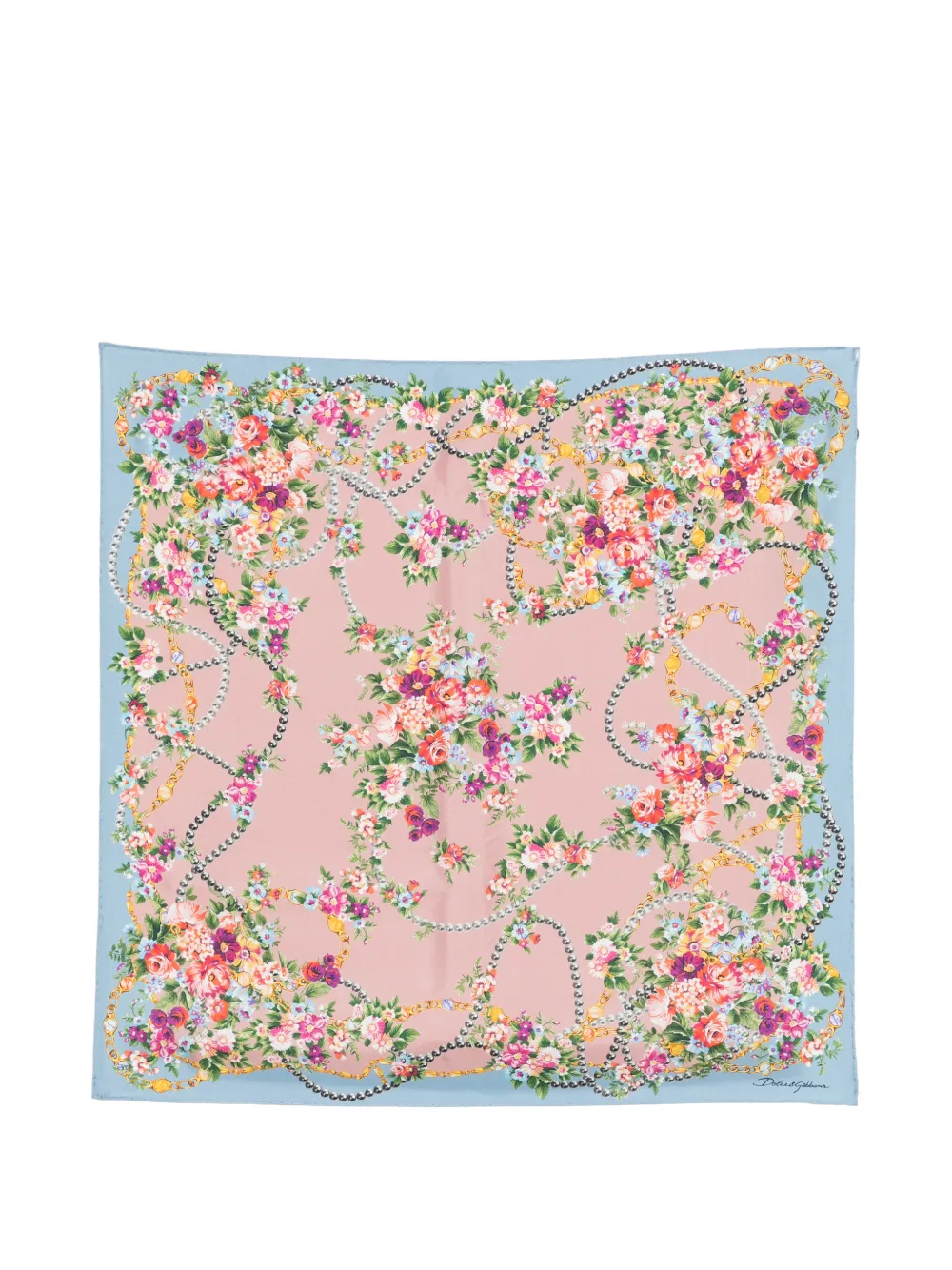 Dolce & Gabbana floral-print scarf - Blu