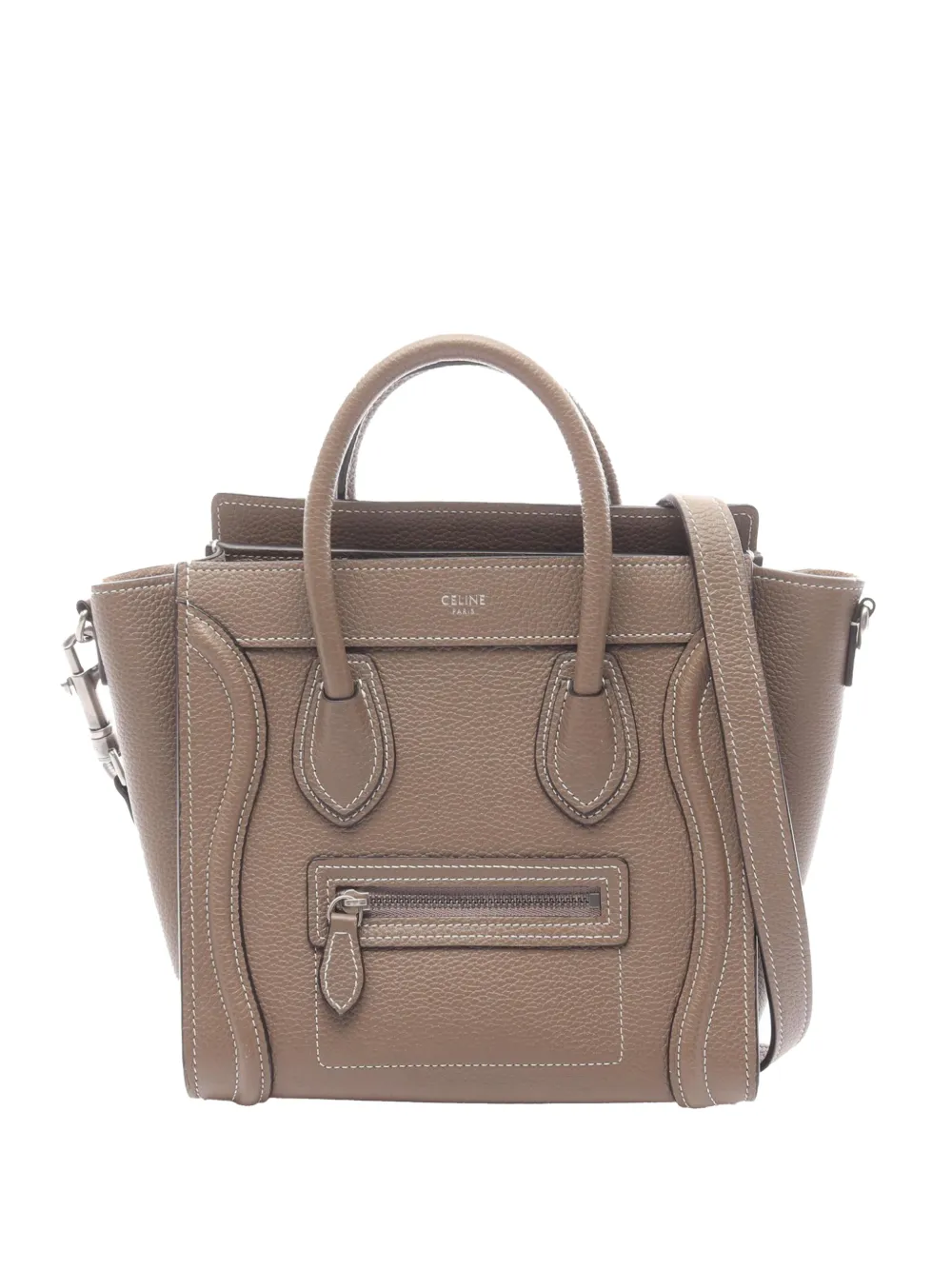 Celine Pre-Owned 2010-2026 Nano Leather Luggage Tote satchel - Grigio