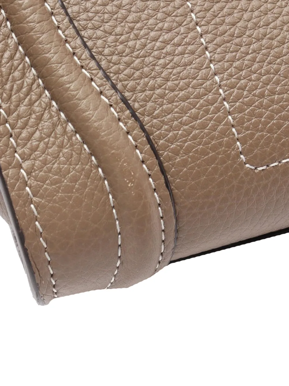  Celine Pre-owned 2010-2026 Nano Leather Luggage Tote Satchel - Grey 