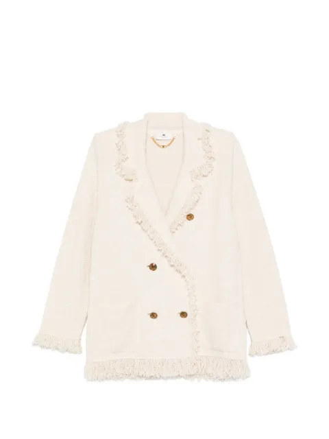 Elisabetta Franchi blazer con doble botonadura con flecos y cuello en V 