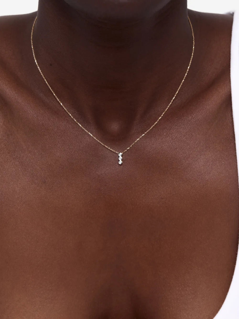 Mateo Trio Diamond Bar Necklace in Gold, view 2