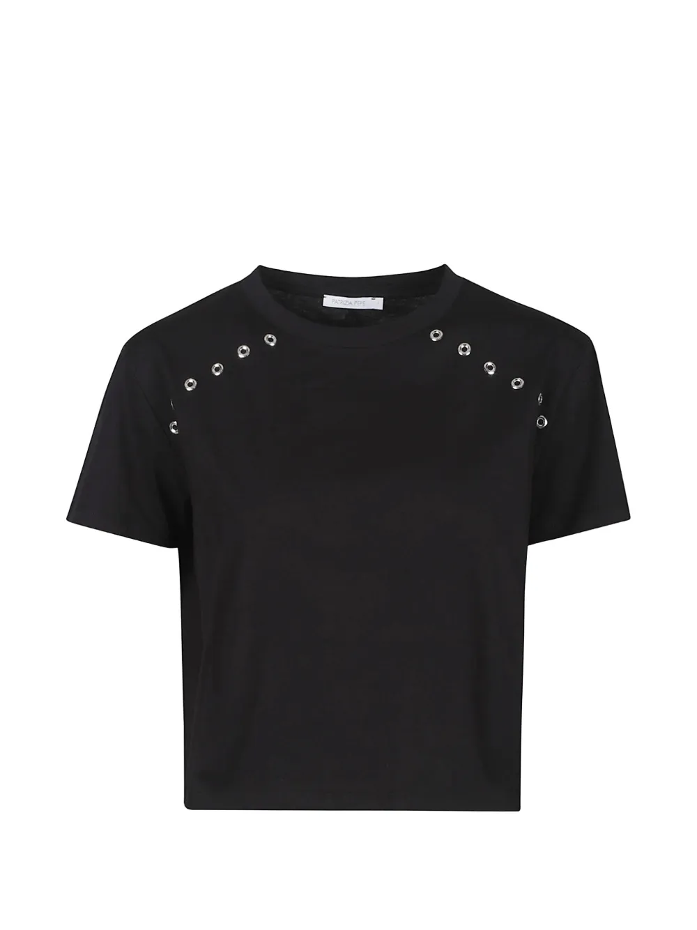 Patrizia Pepe eyelet-embellishment T-shirt - Nero