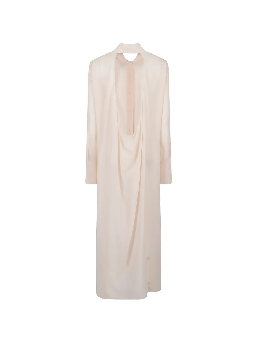 open-back maxi shirt dress