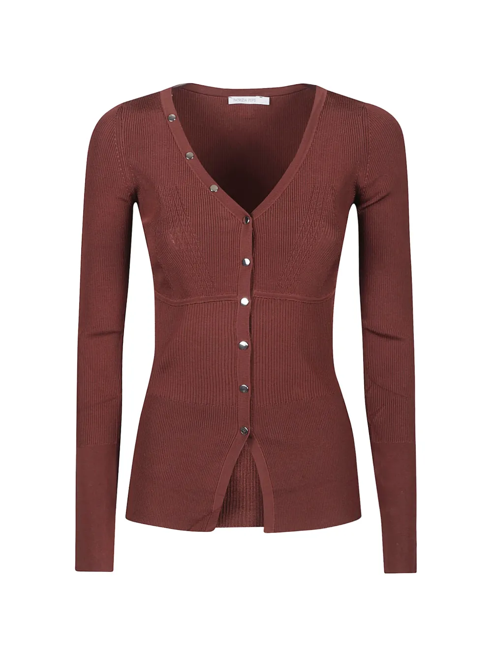 Patrizia Pepe ribbed-design cardigan - Marrone