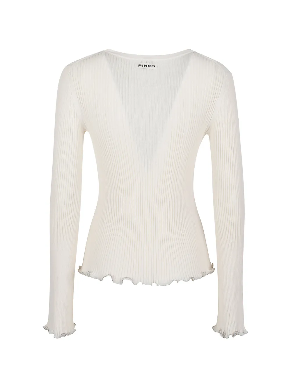 PINKO Geribbelde trui met sierranden Beige