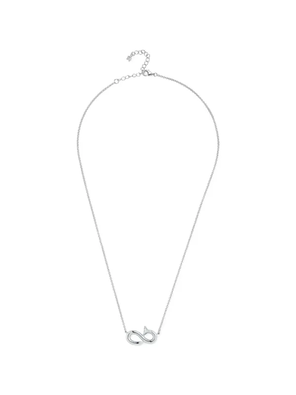 Mateo Bent Nail Necklace in Silver