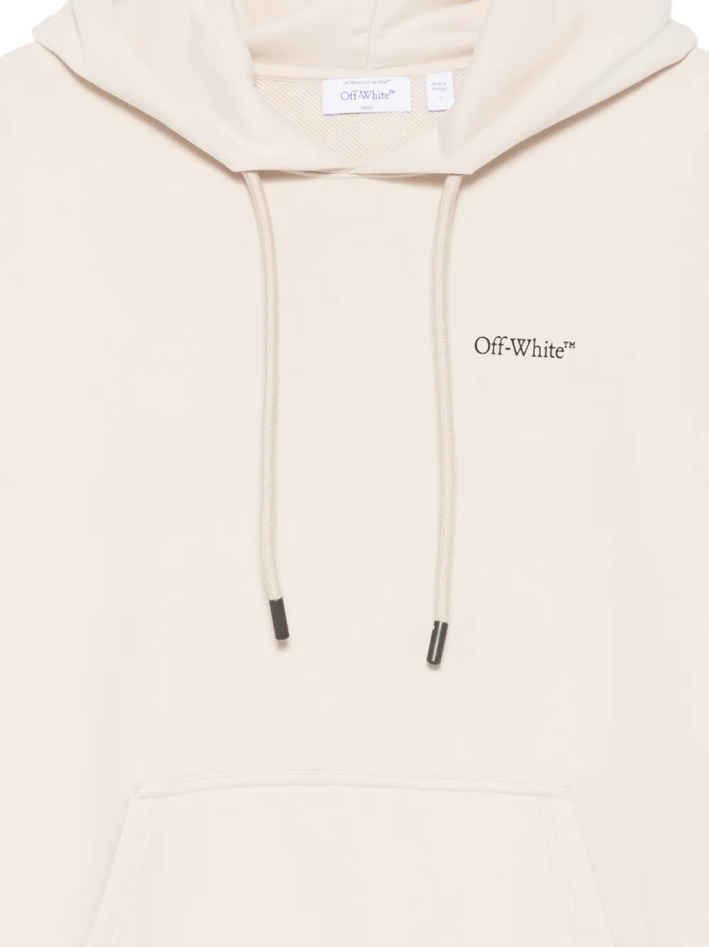 Off-White Hoodie met print Beige