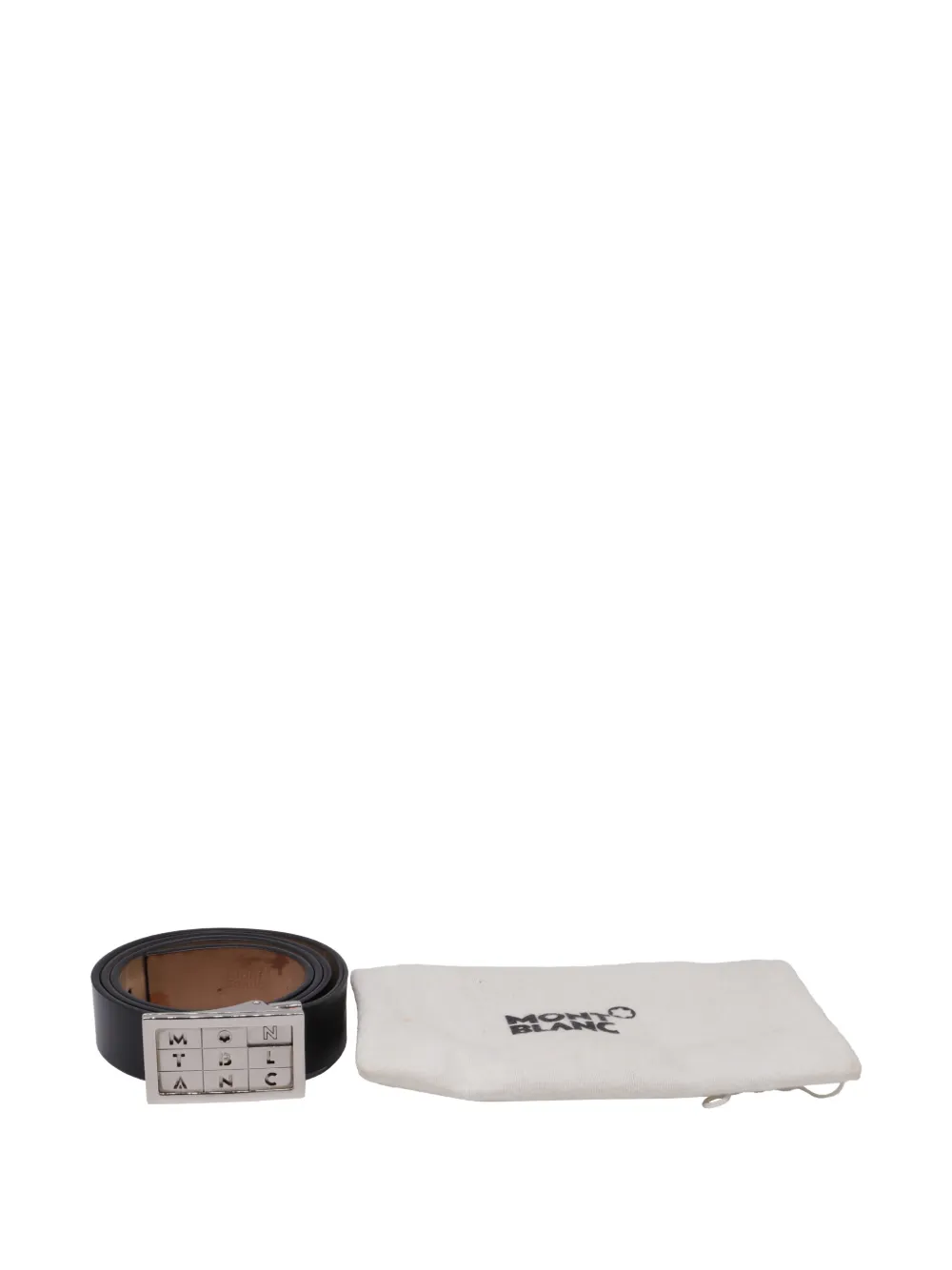 Montblanc logo-buckle leather belt - Nero