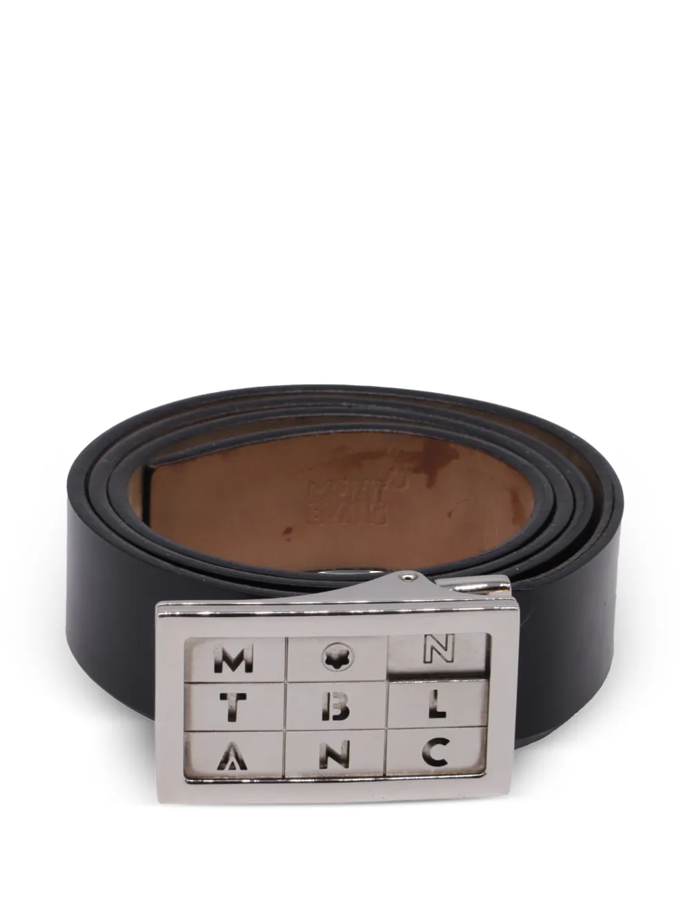 Montblanc logo-buckle leather belt - Nero