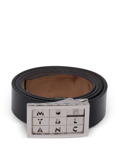 Montblanc logo-buckle leather belt