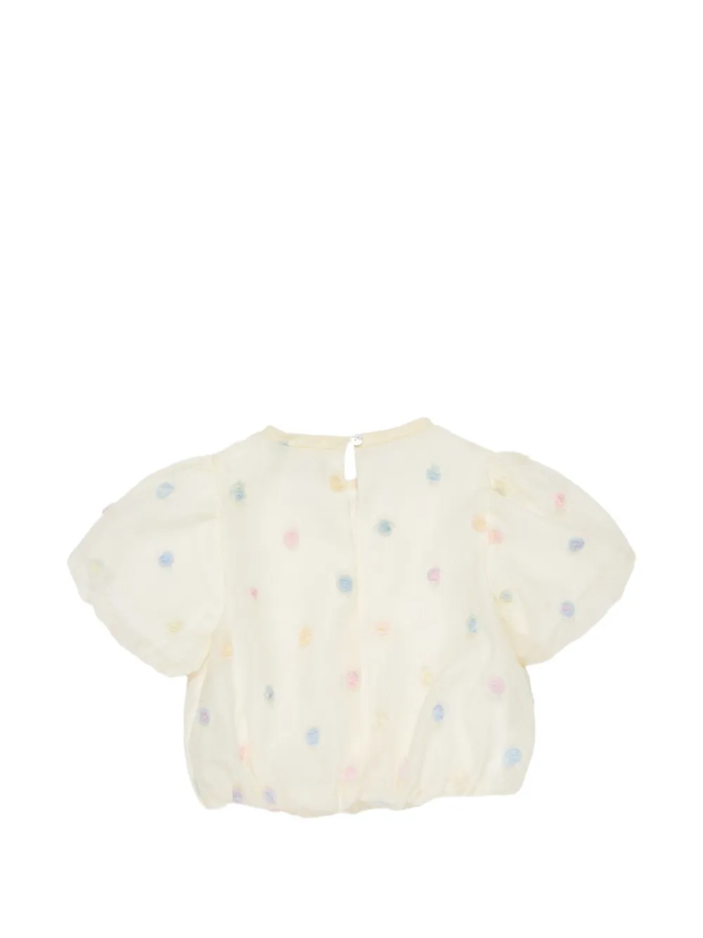  Miss Grant Kids Polka Dot Puffed Top - Neutrals 