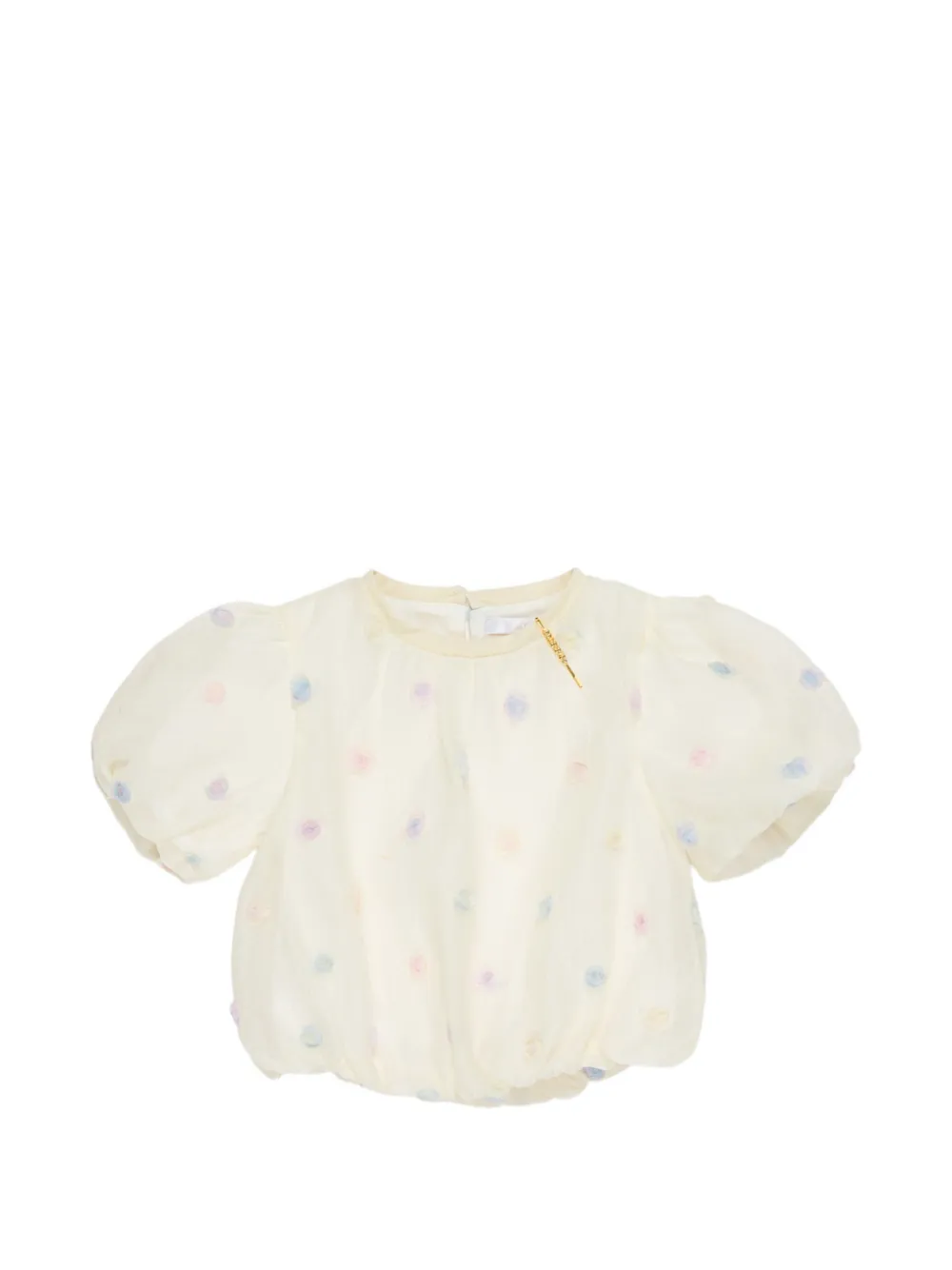 Miss Grant Kids polka dot puffed top - Toni neutri
