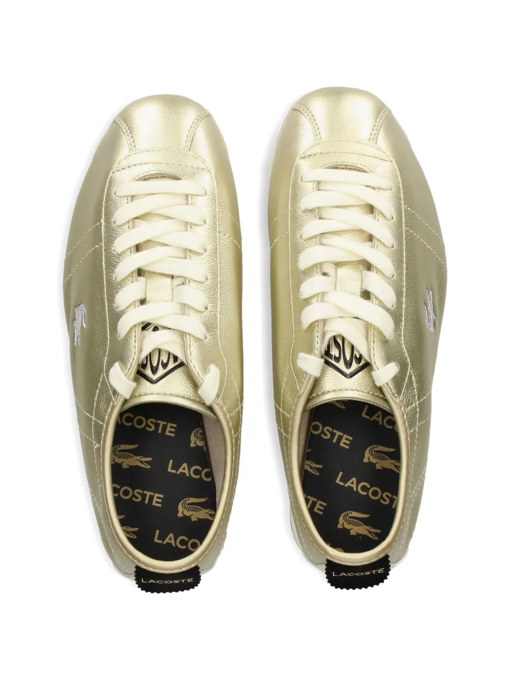 Lacoste Club-Low leren sneakers Goud