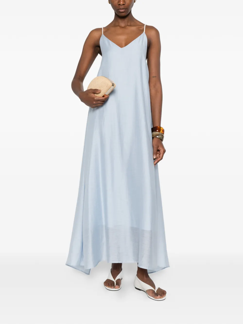  Eleh V-neck Maxi Dress - Blue 