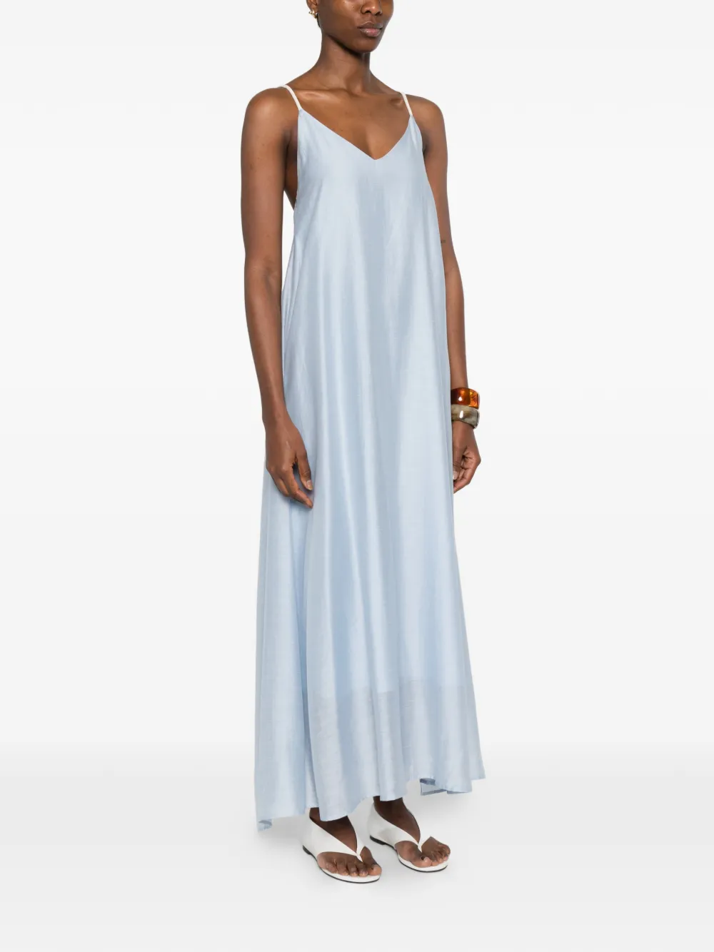  Eleh V-neck Maxi Dress - Blue 