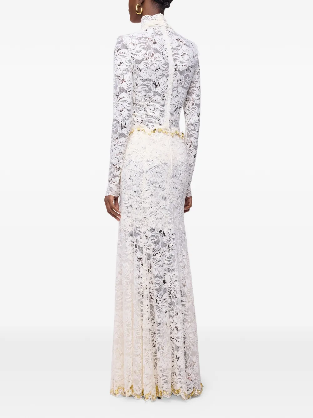 Rabanne Maxi-rok met kant Beige