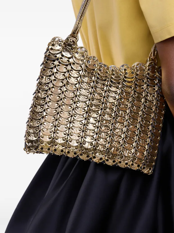 Rabanne Iconic Nano 1969 Reversible Shoulder Bag | Gold | FARFETCH AO